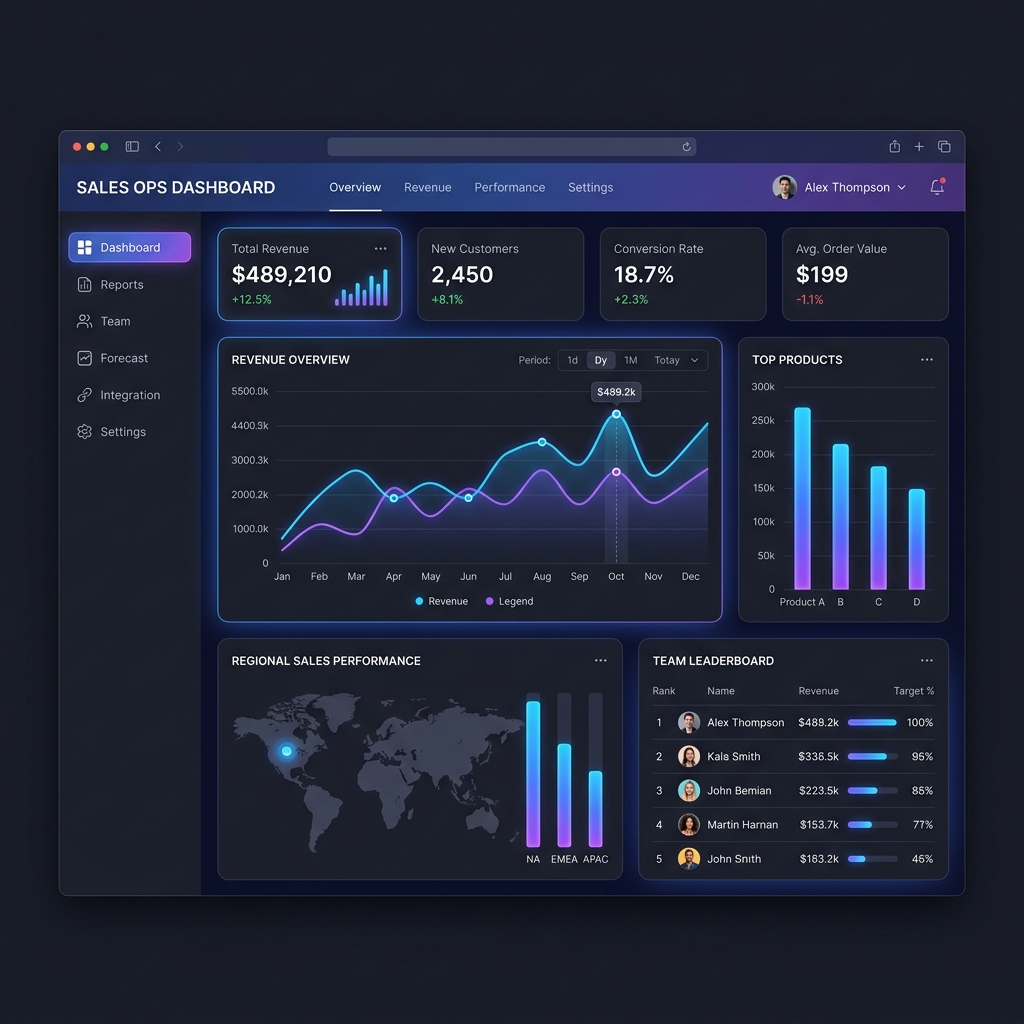Sales Dashboard Mockup