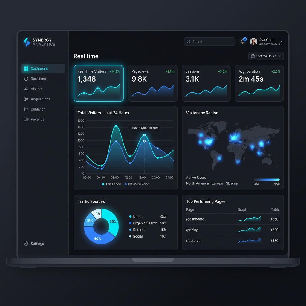 Website Analytics Dashboard Mockup